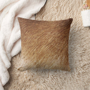 Earth Brown Animal Fur Texture Nature Art Photo Cushion