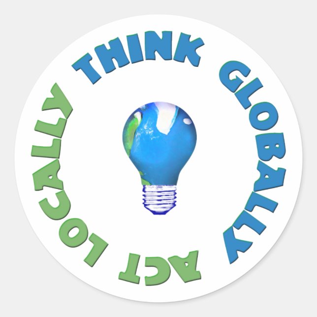 earth bulb classic round sticker (Front)