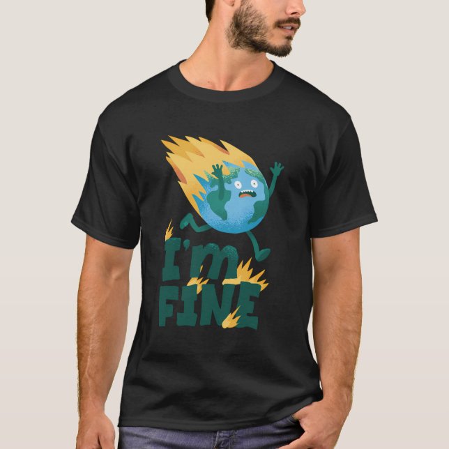 Earth Burning Flames T-Shirt (Front)