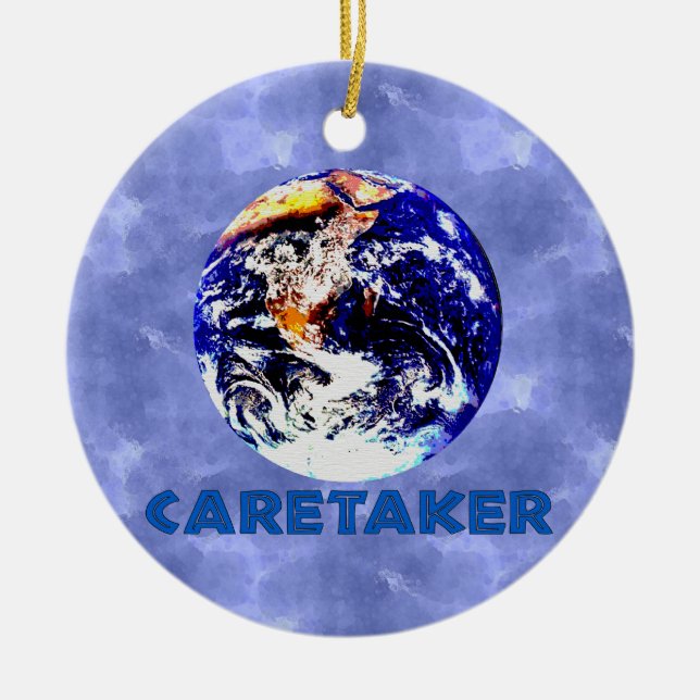 Earth Caretaker Ceramic Tree Decoration (Front)