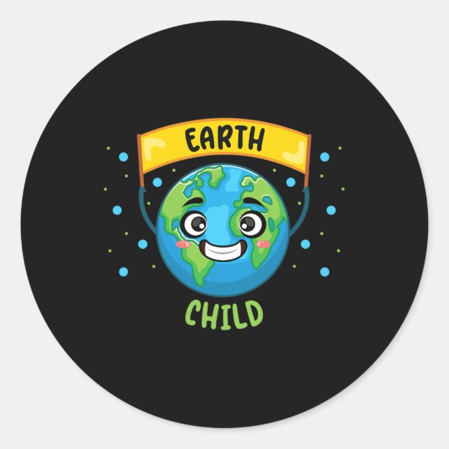 Earth Child Save Planet Teacher Science Climate Ch Classic Round Sticker (Front)