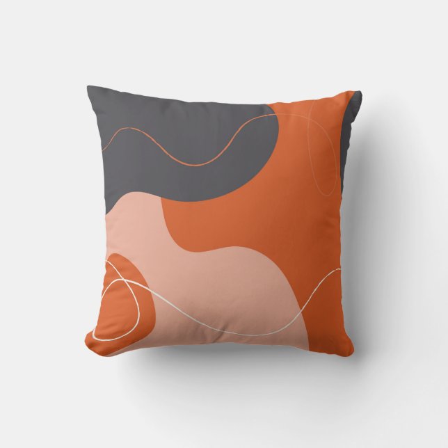 Earth Colours Organic Shapes Abstract Art Cushion (Front)