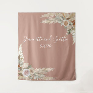 Earth Colours Wedding Pampas Grass Tan Rose  Tapes Tapestry