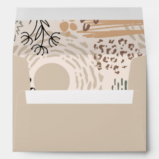 Earth colours with abstract shapes decoration envelope