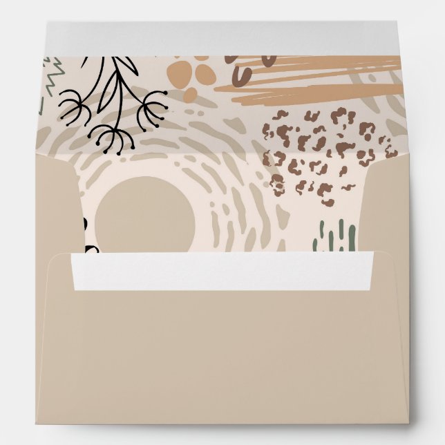 Earth colours with abstract shapes decoration envelope (Back (Bottom))
