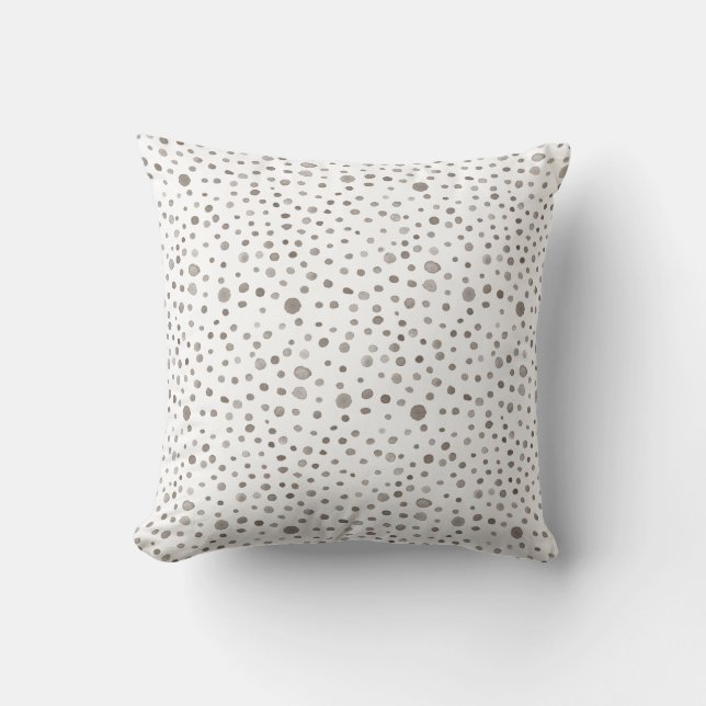 Earth Confetti Watercolor Dots Throw Pillow (Front)