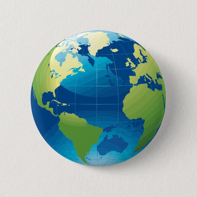 Earth continent globe button (Front)