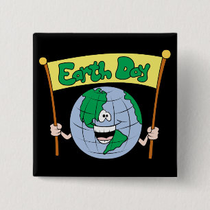 Earth Day 15 Cm Square Badge