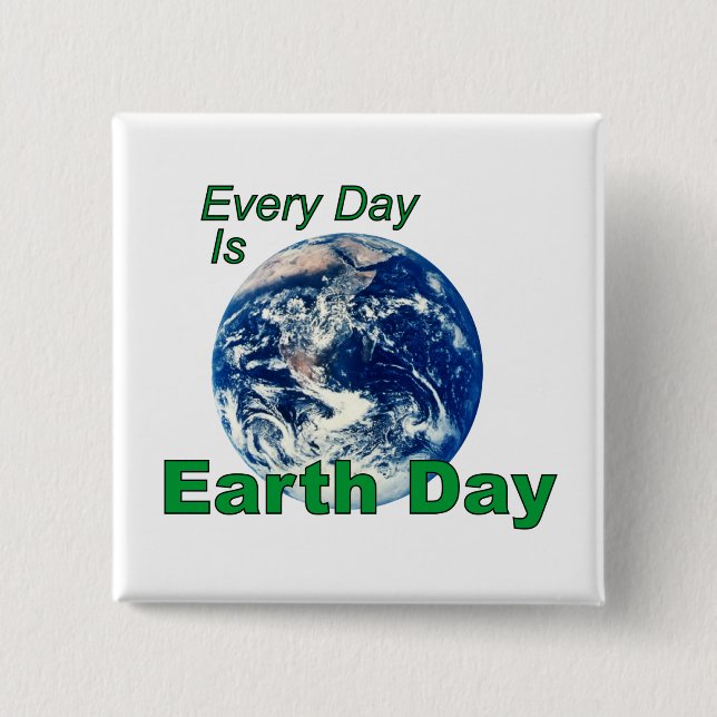 Earth Day 15 Cm Square Badge (Front)