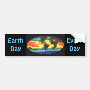 Earth Day 2012 - Global sea surface temperature Bumper Sticker