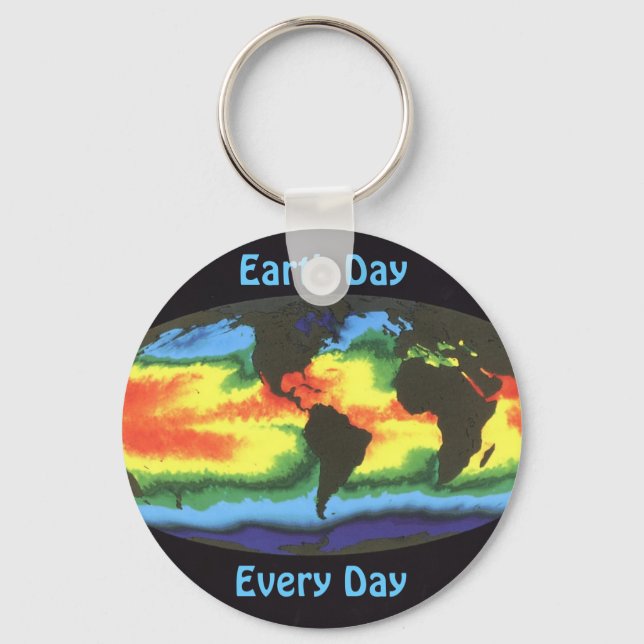 Earth Day 2012 - Global sea surface temperature Key Ring (Front)