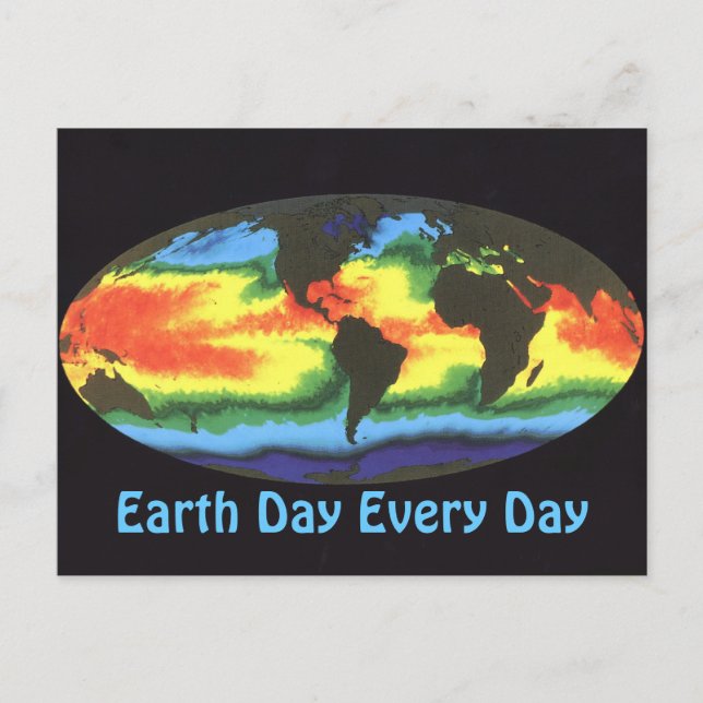 Earth Day 2012 - Global sea surface temperature Postcard (Front)