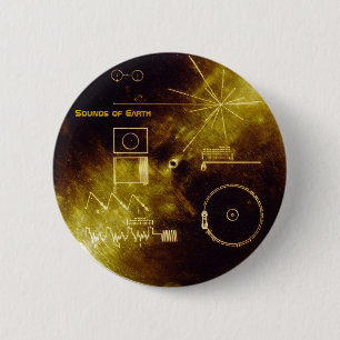 Earth Day 2012 - Sounds of Earth gold record 6 Cm Round Badge