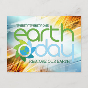 Earth Day 2021 - Restore Our Earth Button Postcard