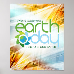 Earth Day 2021 - Restore Our Earth Button Poster