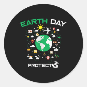 Earth Day 2022 Environmental Protection Save The P Classic Round Sticker