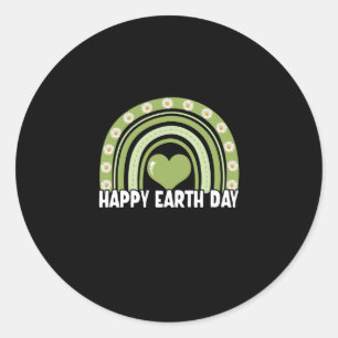 Earth Day 2022 Happy Earth Day Rainbow Classic Round Sticker