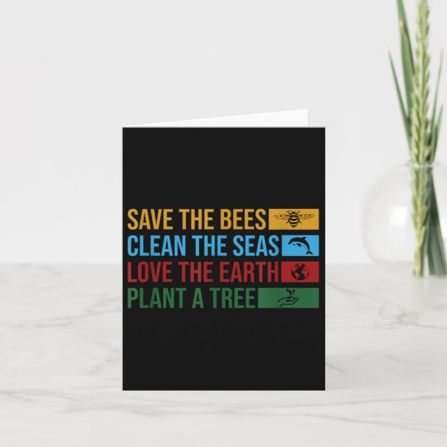 Earth Day 2022 Planet Environmental Science Save T Card (Front)