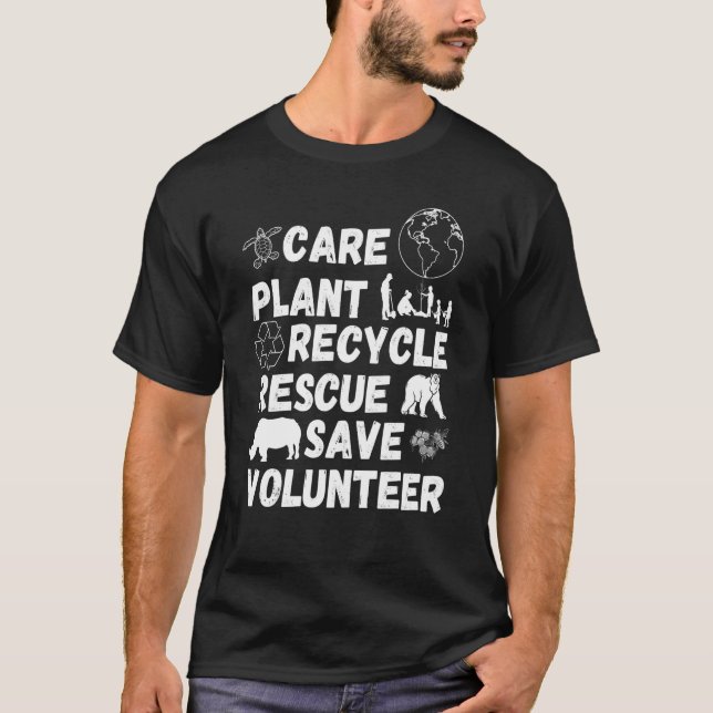 Earth Day 2023 Save Bees Rescue Animals Plant Tree T-Shirt (Front)