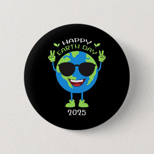 Earth Day 2025 Funny Earth Day Birthday Kids Boys  6 Cm Round Badge