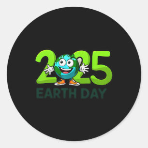 Earth Day 2025 Funny Earth Day Birthday Kids Boys  Classic Round Sticker