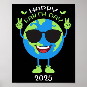 Earth Day 2025 Funny Earth Day Birthday Kids Boys  Poster