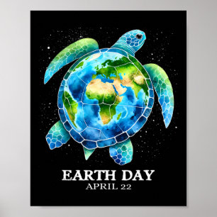 Earth Day 2025 Love Earth Sea Turtle Art Save The Poster