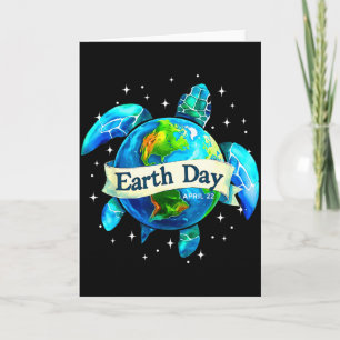 Earth Day 2025 Restore Earth Sea Earth Day Turtle Card