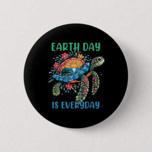 Earth Day 2025 Restore Earth Sea Turtle Art Save T 6 Cm Round Badge