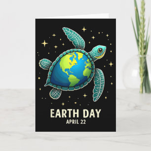 Earth Day 2025 Restore Earth Sea Turtle Art Save T Card