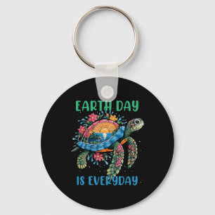 Earth Day 2025 Restore Earth Sea Turtle Art Save T Key Ring