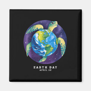 Earth Day 2025 Restore Earth Sea Turtle Art Save T Magnet