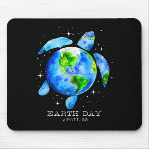 Earth Day 2025 Restore Earth Sea Turtle Art Save T Mouse Pad