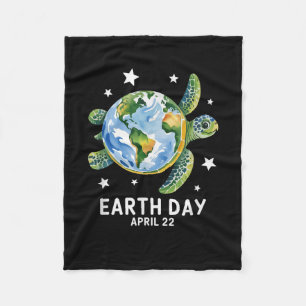 Earth Day 2025 Restore Earth Sea Turtle Save The P Fleece Blanket