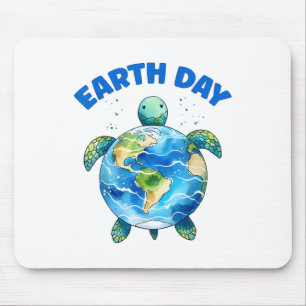 Earth Day 2025 Sea Turtle Art Save The Planet  Mouse Pad