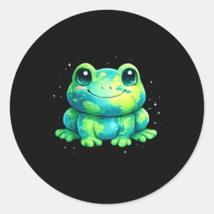 Earth day 2026 frog art classic round sticker