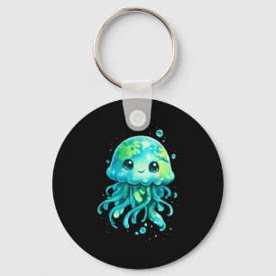 Earth day 2026 jelly fish art key ring