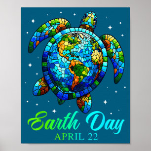 Earth day 2026 restore earth sea turtle art save poster