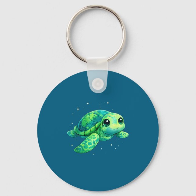 Earth day 2026 sea turtle art  key ring (Front)