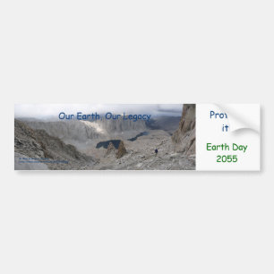 Earth Day 20xx Bumper Sticker Solitary Hiker