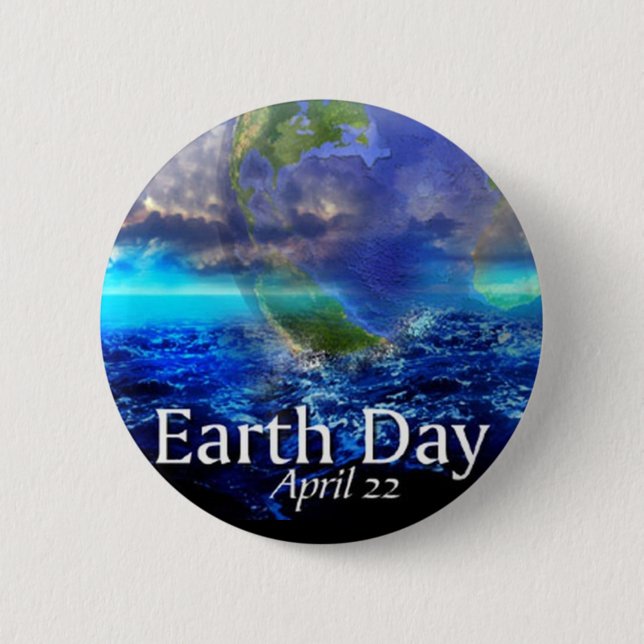 Earth Day 6 Cm Round Badge (Front)