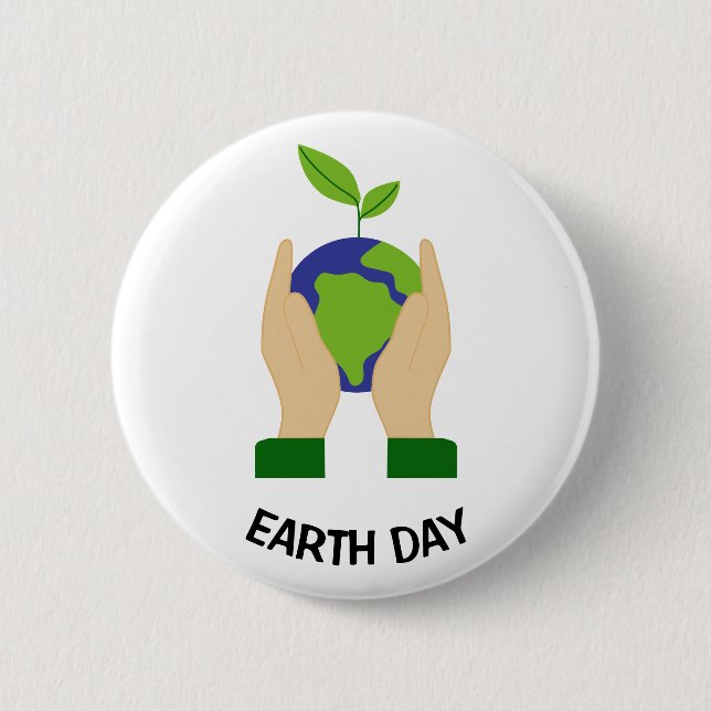 Earth day  6 cm round badge (Front)