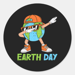 Earth Day April 22 Dabbing Earth Dab Boys Teens To Classic Round Sticker