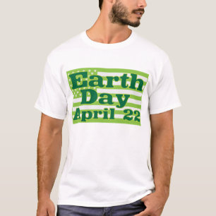 Earth Day April 22 Green USA Flags T-Shirt