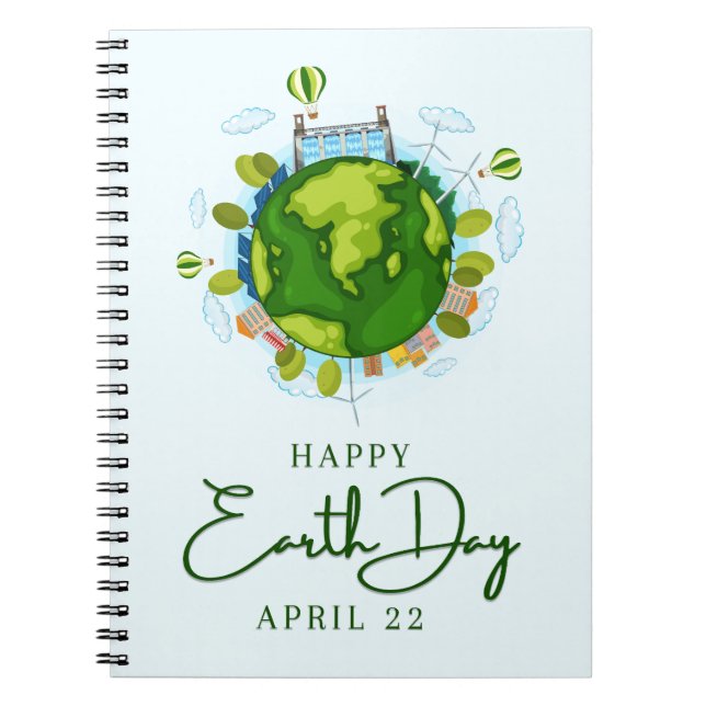 Earth Day April 22 Notebook (Front)