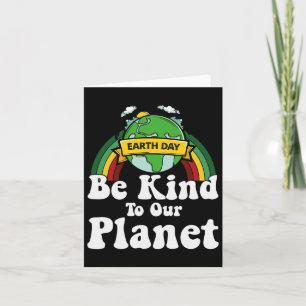 Earth Day Be Kind To Our Planet Retro Vintage Cute Card