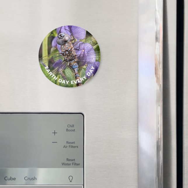 Earth Day Blue-Eyed Darner Dragonfly on Flower Magnet (In Situ (Fridge))