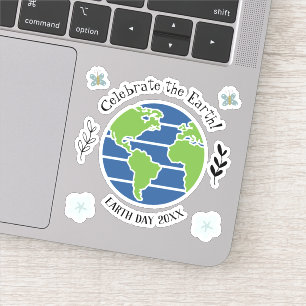 Earth Day Blue Green Globe Map Planet
