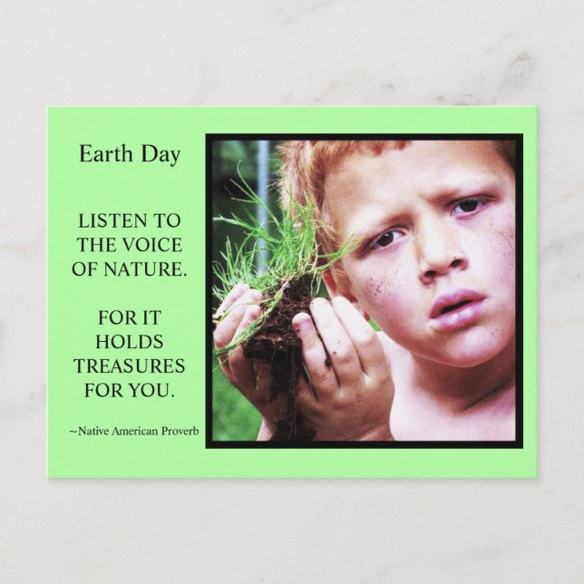 Earth Day Boy with Dirt Postcard (Front)
