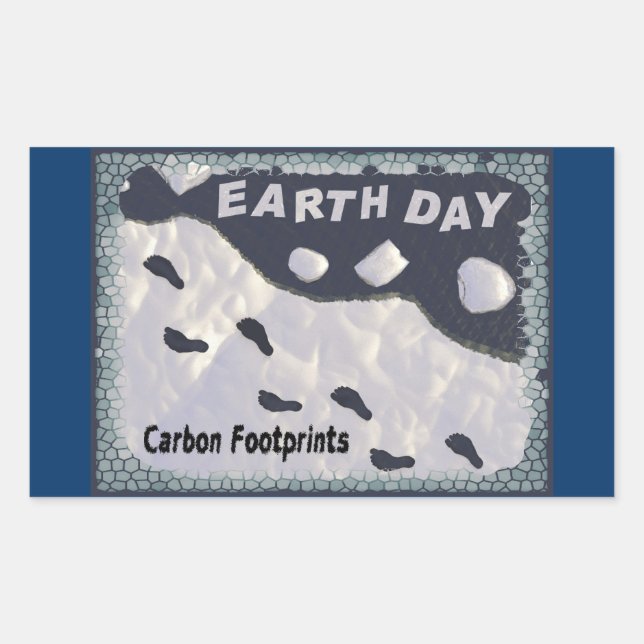 Earth Day - Carbon Footprints Rectangular Sticker (Front)